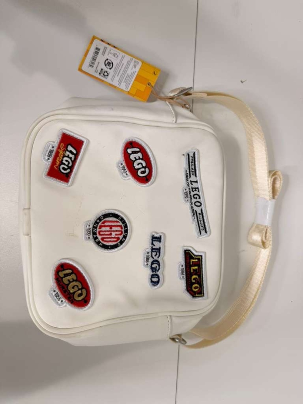 Lego White Patch Shoulder Bag with Red & Black Accents
